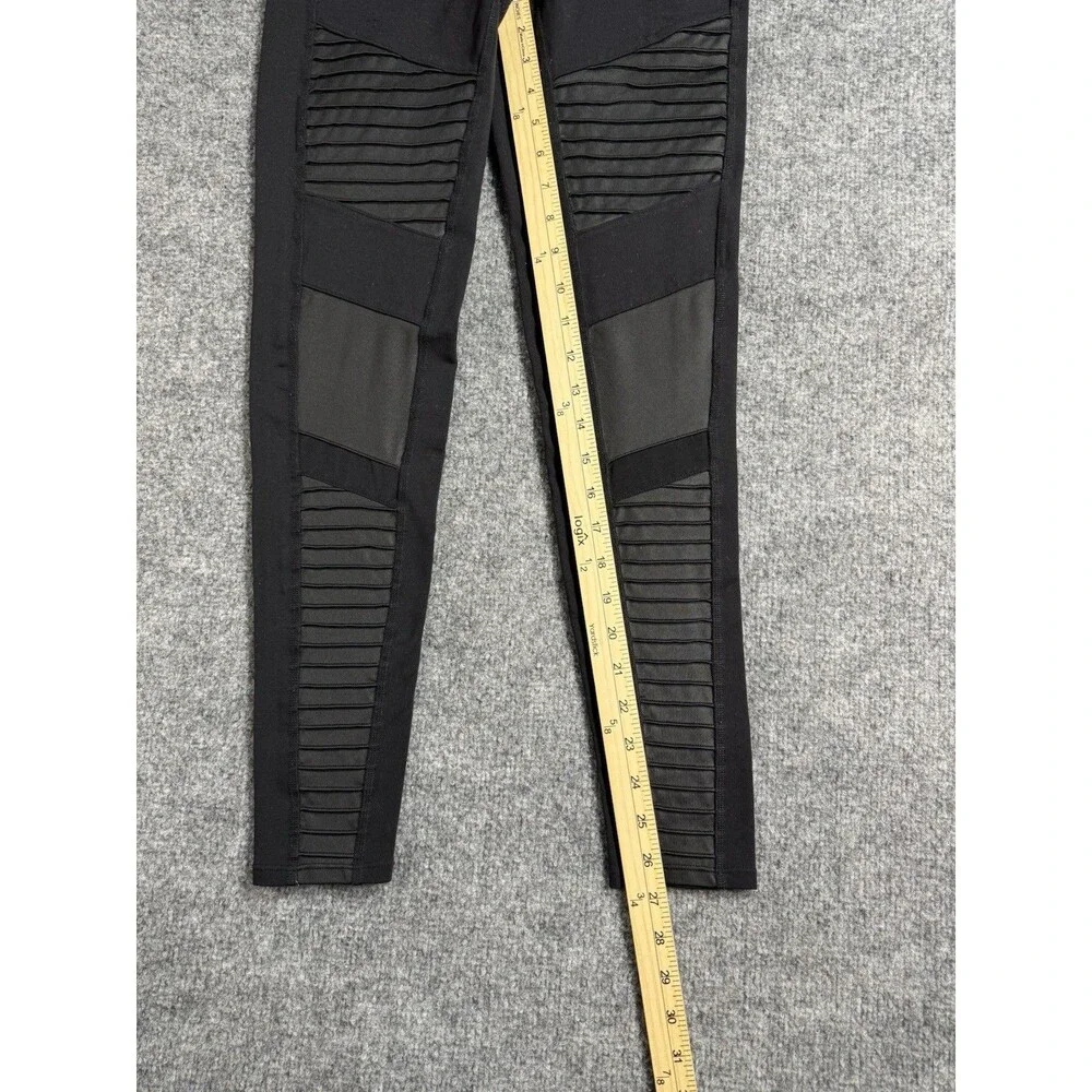 Alo High‑Waist Moto Leggings – Estimated Size Small – Black – Moto Ribbed Panels